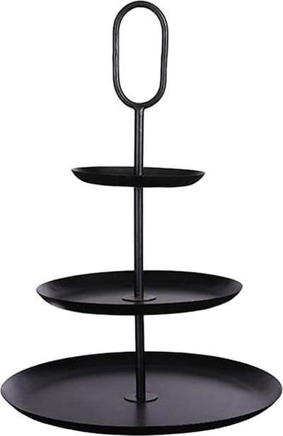 Mica Decorations Rama Ronde Etagère - H55 x Ø38 cm - Ijzer - Zwart