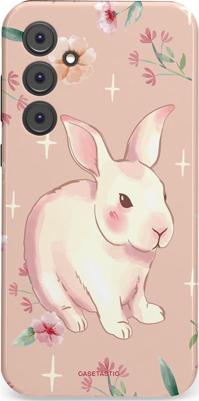 Casetastic Hoesje Geschikt voor Samsung A35 - Stijlvolle Beschermende Duo-layer Case - Schattig konijntje