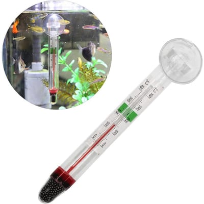 Aquarium Thermometer Onderdompelbare Glazen Aquarium Thermometer met Zuignap voor Watertemperatuur white