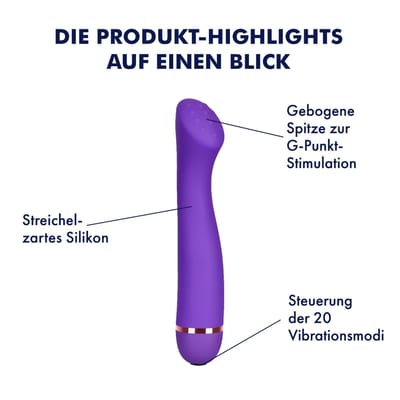 G-spot vibrator met siliconen genopte top, 18 cm