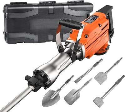 Betonbreker-2200W Elektrische Sloophamer, met 2 Beitels voor De Bouwplaats, 220V Elektrisch Gereedschap