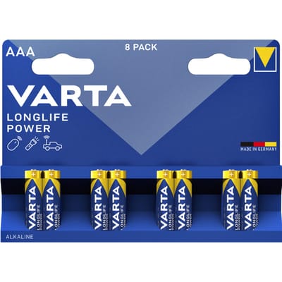 VARTA batterijen Longlife Power, spanning 1,5 V, extra lange levensduur, Micro AAA, 8 stuks