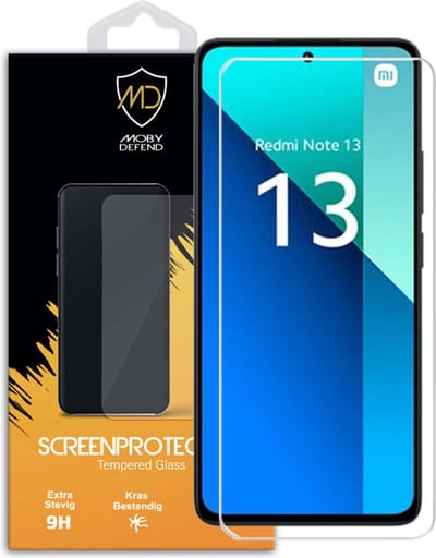 MobyDefend Screenprotector - Geschikt voor Xiaomi Redmi Note 13 4G - Case-Friendly Screensaver - Gehard Glas