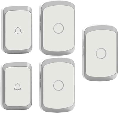 Draadloze Deurbel Set - Bel Systeem Kit - Bezoek Ontvangen - 300 Meter Bereik - 3 Ontvangers - Zilver