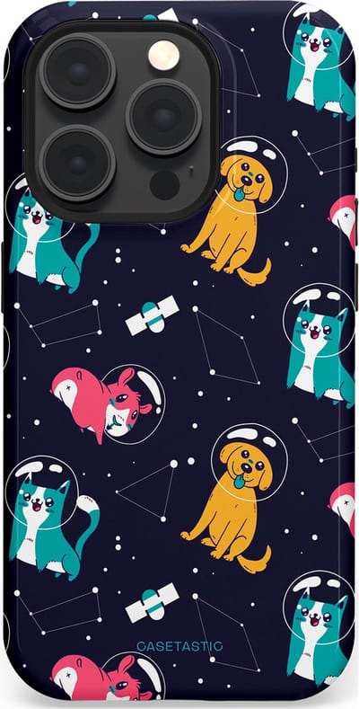 Casetastic Hoesje Geschikt voor Apple iPhone 15 Pro Magsafe - Stijlvolle Beschermende Duo-layer Case - Sterrennacht Dieren