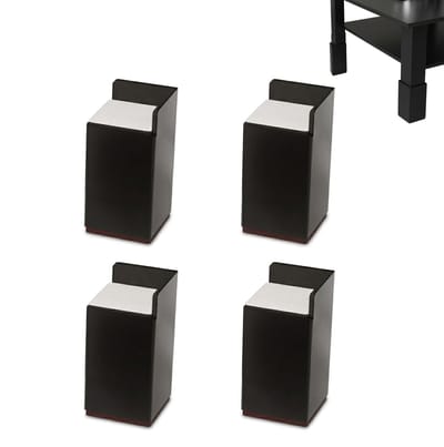 4 stuks meubelverhogingen, hoekig, tafelverhoging, voeten, bedverhoging, 10 cm, zware belasting, stoelverhogingen, bankverhoging voor bedpoten, bank, tafel of bureau, meubelpoten