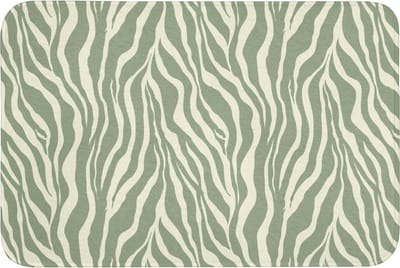 Badmat 90x60 cm - Antislip - Zebra - Motief - Groen - Badmatten voor badkamer - Badkamermat - Douchemat - Badkamer mat