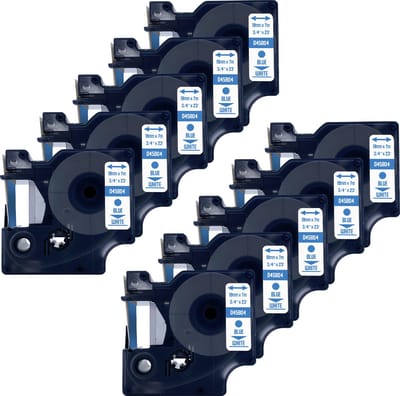 DULA Dymo D1 45804 - S0720840 - Compatible label tape - 10 lettertapes - Blauw op wit - 19mm x 7m