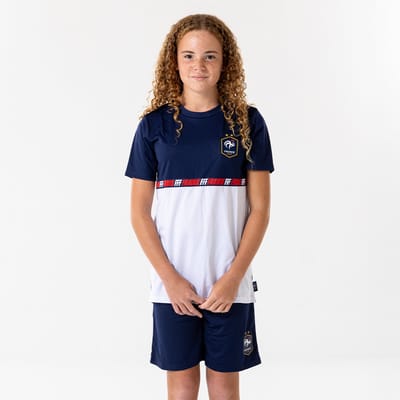 Frankrijk Voetbaltenue Kinderen - Maat 116 - FFF - Sportkledingset - Voetbaltenue Kinderen - Jongens & Meisjes - 100% Polyester - Shirt & Broekje