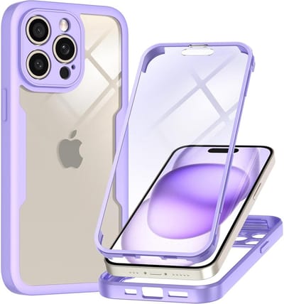 Hoesje geschikt voor Apple iPhone 16 Pro Max - Techsuit ColorVerse 360 Case met Screenprotector - Paars