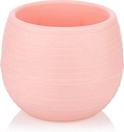 6st ronde cactus bloempotjes roos 10cm met wateropvang drainage UV-bestendig