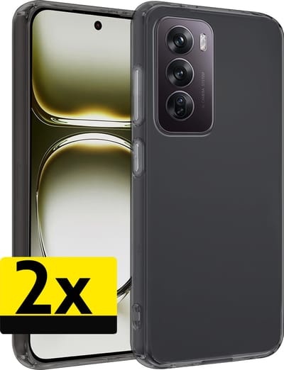 Hoesje - 2 Stuks - Geschikt voor OPPO Reno 12 - Sterk & Shockproof - Case Siliconen - Back Cover - Telefoon Hoes - Telefoonhoesjes - Transparant