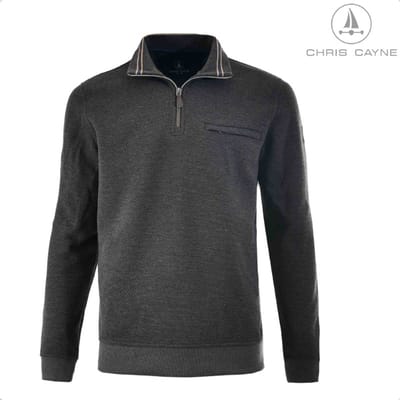 Trui 4008 antraciet korte rits Chris Cayne - maat M