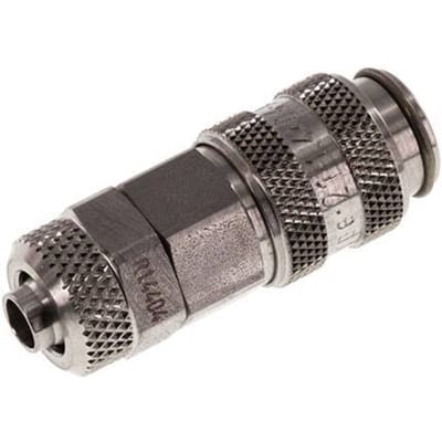 RVS 306L DN 5 Luchtkoppeling Snelkoppeling 6x8 mm Push-On - CLS5-N-SSL-P-6