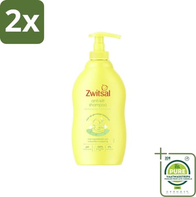Zwitsal - Anti-Klit Shampoo - Voor Makkelijk Doorkambaar Haar - 400 ml - Voordeelverpakking - 2 stuks - Baby shampoo - Anti-klit shampoo