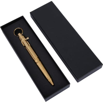 Vintage Exquise Massief Gouden Bout Type Messing Tactiek Schrijven Handtekening Pen Cadeau