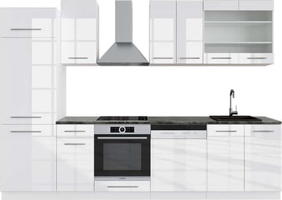 Vicco Fame-Line Complete keukeneenheid – 300 cm, WB Antraciet Wit hoogglans/wit