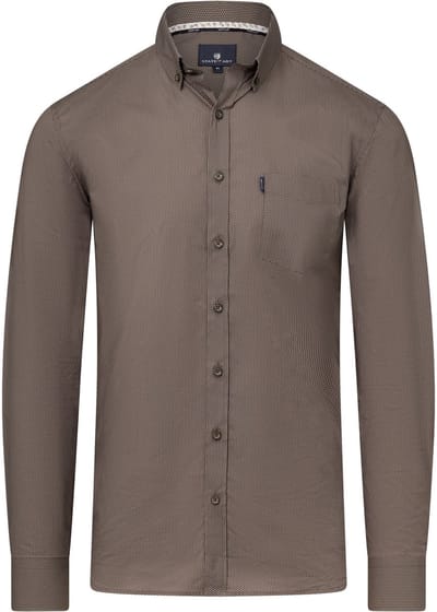 State Of Art Overhemd Print Bruin - Maat L - Heren - Overhemden Casual