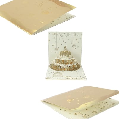 Dailygoods - Verjaardagskaart met Licht en Muziek 3D Pop-up