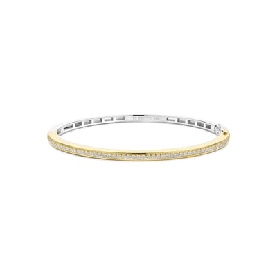 TI SENTO Dames Armband - 925 zilver - Zirkonia met geel verguld - Maat M - 2889ZY
