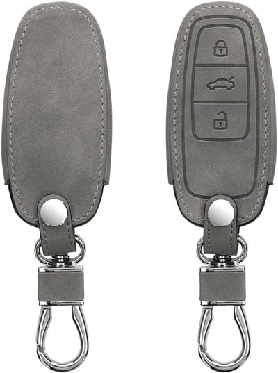 kwmobile autosleutelbehuizing geschikt voor Audi A6 A7 A8 Q7 Q8 3-knops autosleutel Keyless - Sleutelbehuizing autosleutel - Sleutelhoes in grijs