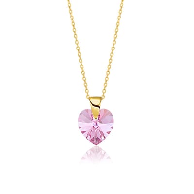 Montebello Ketting Aella KHG431 - Swarovski Hart - 925 Zilver Verguld - Ø10mm - 40cm