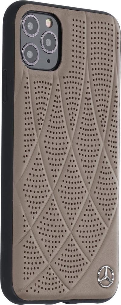 iPhone 11 Pro Max Backcase hoesje - Mercedes-Benz - Effen Bruin - Leer