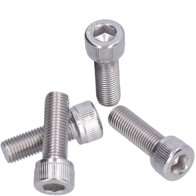 Dailygoods- Cilinderkopschroeven A2-70 Roestvrij Staal - Zeskantbout - M10 - 1,25 mm Steek - 4 Stuks - Hoofd Diameter 16 mm