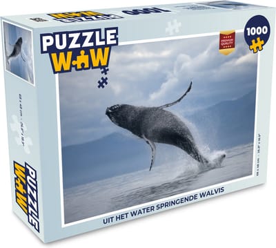 Puzzel Uit het water springende walvis - Legpuzzel - Puzzel 1000 stukjes volwassenen