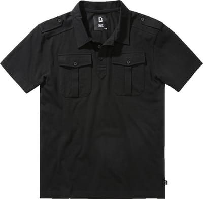 Brandit Jersey Poloshirt Jon leeve Heren Poloshirt - zwart - 5XL