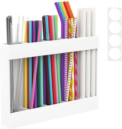 Dailygoods - Herbruikbare Acryl Rietjes Dispenser voor Keukenkasten