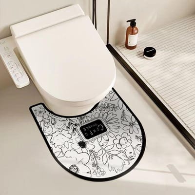 Luxe Badkamer Groot Formaat Technologie Leer Toilet Vochtregulerende Vloermat Antislip Voetmat Zachte Diatomeeënaarde Mat Kan Worden Gesneden 50*55