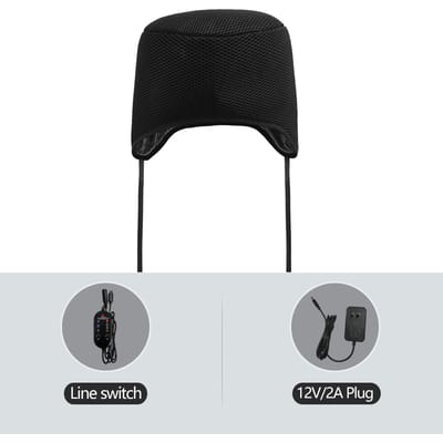Volledige Wrap Elektrische Verwarmde Hoofdmassager 3 Verwarmingsstanden Migraineverlichting Oor Koudebescherming Drukverlichting Slaapmiddel EU-Plug black