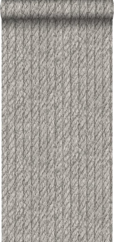 ESTAhome behang touw-motief donkergrijs - 53 cm x 10.05 m - 138248