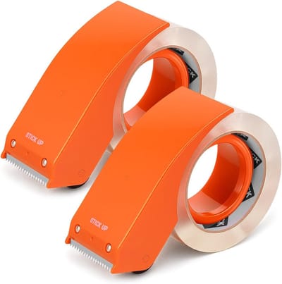 2 Rollen Sterke Verpakkingstape met 2 Dispensers voor Verhuisdozen en Verzenden