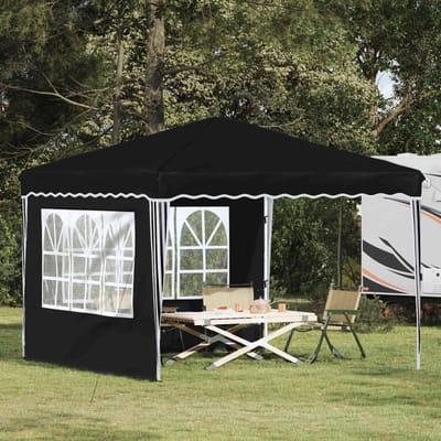 vidaXL - Pop-up - Feesttent - 288 - x - 288 - x - 245 - cm - Zwart - Oxford - Stof