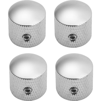 4 stuks metalen volume-toonregelknop, koepelknopset met binnenzeskant zilver