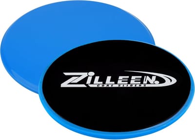 Oefenschuifregelaars - Fitness schijven - Pilates training - Dubbele punt - 18 cm diameter - Blauw