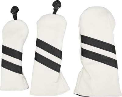 3-Pack Golf Club Hoofdkappen van PU, Bescherming voor Driver, Fairway Wood en Hybride Clubs met Draai-label voor Sport en Buitenactiviteiten