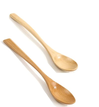 Dailygoods- Houten Lepel Handgemaakt - Kleine Houten Pollepel - Natuurlijke Houten Lepels - Set van 2 Stuks - Voor Koffie/Thee - Afmetingen 18 x 4 cm - Keukenlepel