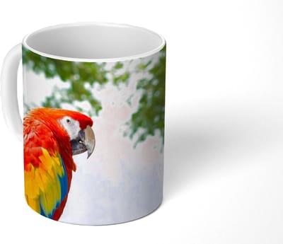 Mok - Koffiemok - Papegaai - Vogel - Regenboog - Tropical - Mokken - 350 ML - Beker - Koffiemokken - Theemok