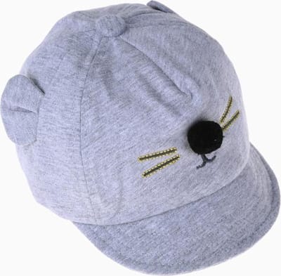 CHPN - Petje - Hoedje - Babyhoedje - Babypetje - Kinderpet - Babypet - Babycap - Cap - Zomerpetje - Petje - Grijs - Kat