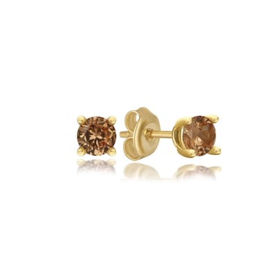 Geboortesteen November Topaas Oorknop Goldplated (925 Sterling) Trendy Minimalistisch Goldplated Oorknop Meisje | Cadeau Voor Vrouw
