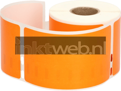 FLWR - Labels / Dymo 99014 Adreslabel groot / oranje / Geschikt voor Dymo