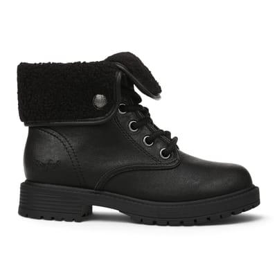 Blowfish Malibu dames winterlaarzen met veters van zwart kunstleer - Andy-Cozy
