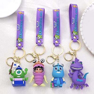Anime Monsters en Co Universiteit Sleutelhanger Monsters en Co. James P. Sullivan Sleutelhanger Schooltas Decoratie Autosleutel Cadeaus voor Vrienden purple