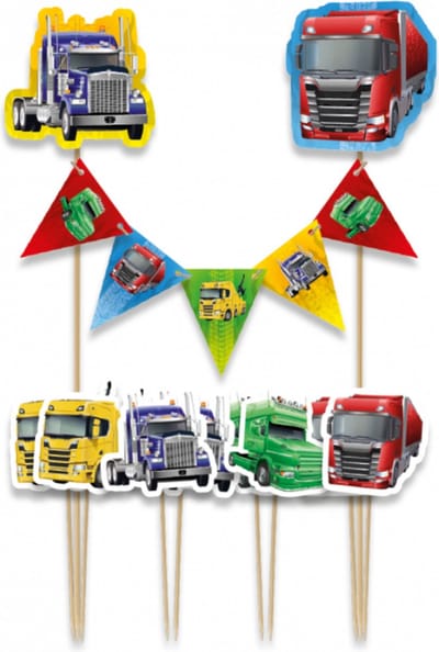Paperdreams - Taartdecoratie set trucks - 9 stuks