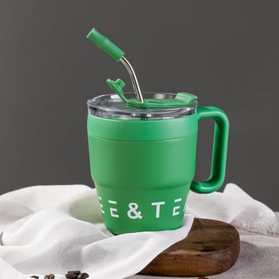 Tasse à café isotherme en acier inoxydable avec poignée de haute qualité, idéale pour le bureau ou pour les hommes et les femmes 480ml