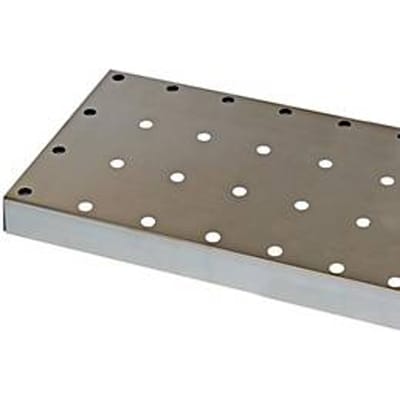 Geperforeerd plaatstalen inzetstuk Standaard voor asecos chemiekasten van de CS- en CX-serie, plaatstaal, B 976 x D 427 x H 41 mm, tot 60 kg