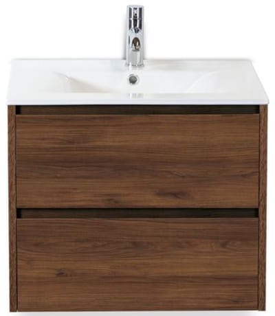 Dante Badmeubelset 60 cm - Walnoot - Keramische Wastafel Wit Enjoy
